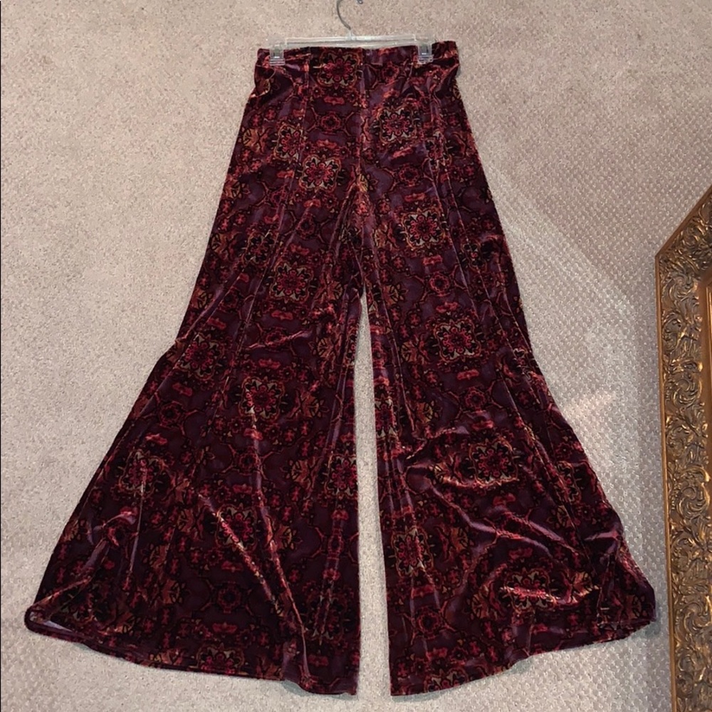 Free people velvet flowy pants
